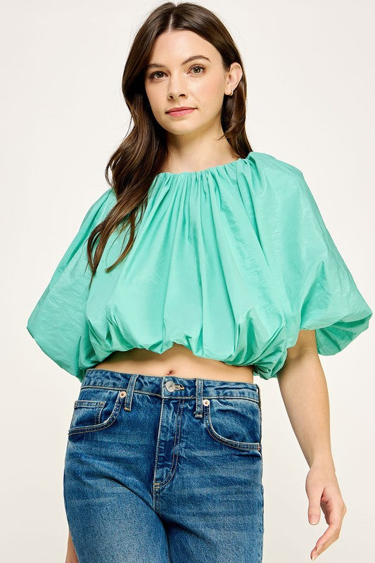 Puff Sleeve Crop Top